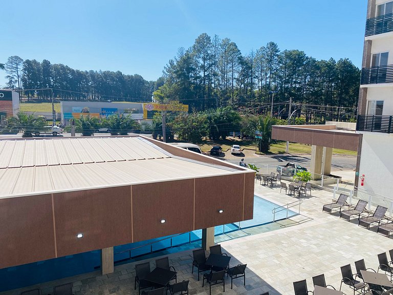 Spazzio diRoma Apto 424 c varanda e acesso ao Acqua Park