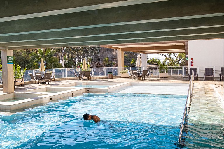 Spazzio diRoma Apto 424 c varanda e acesso ao Acqua Park