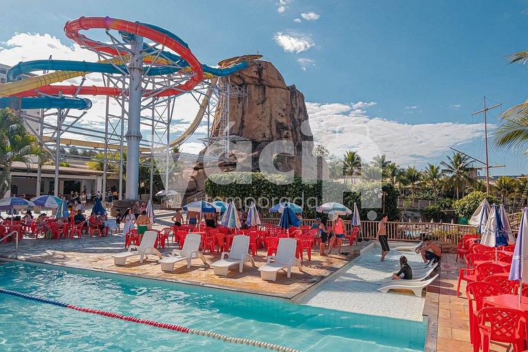 Spazzio diRoma Apto 424 c varanda e acesso ao Acqua Park