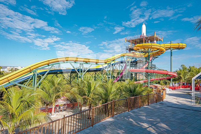 Spazzio diRoma Apto 424 c varanda e acesso ao Acqua Park