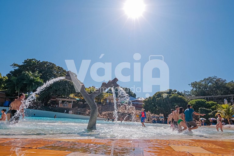 Spazzio diRoma Apto 424 c varanda e acesso ao Acqua Park