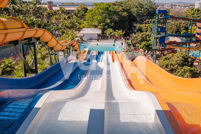 Spazzio diRoma Apto 424 c varanda e acesso ao Acqua Park