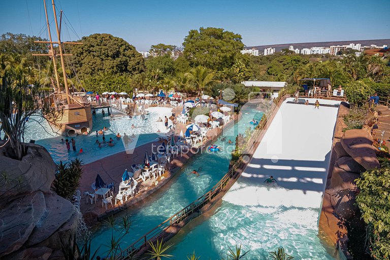 Spazzio diRoma Apto 424 c varanda e acesso ao Acqua Park