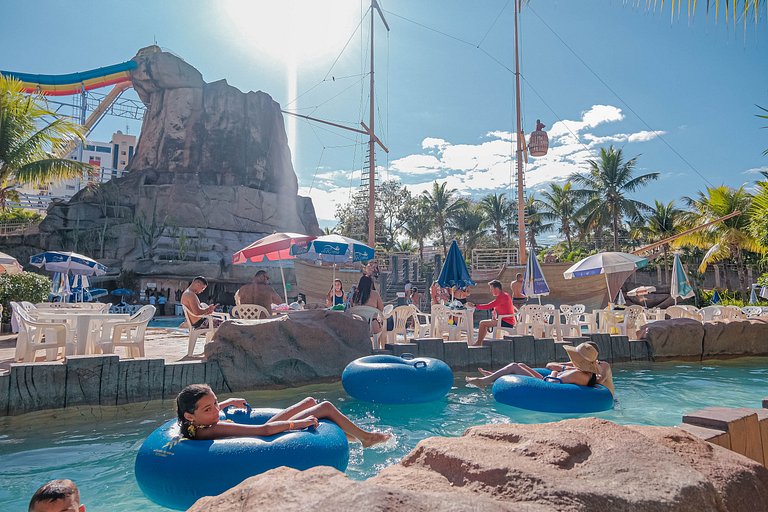 Spazzio diRoma Apto 424 c varanda e acesso ao Acqua Park