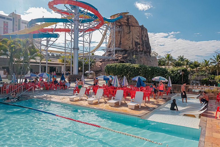 Spazzio diRoma Apto 424 c varanda e acesso ao Acqua Park