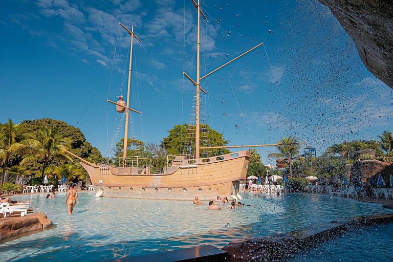Spazzio diRoma Apto 424 c varanda e acesso ao Acqua Park